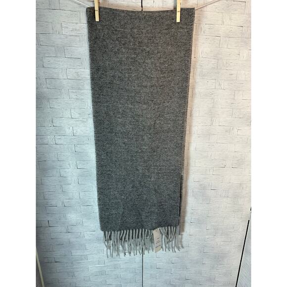 Italian Woolen Treasures Made in Italy wool gray scarf cozycore soft neutral - Picture 7 of 9